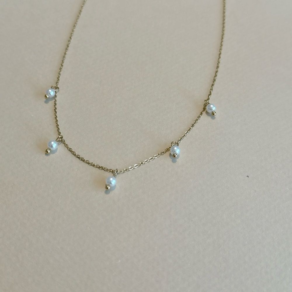 Boho pearl necklace #1366 - Picture 3 of 4